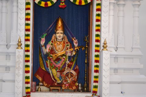 Goddess Sharadambha with the Golden Veena brought from Sringeri