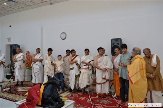 Veda Students finishing the Rudra chanting